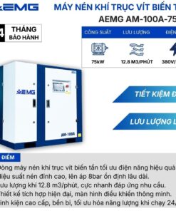 Máy nén khí trục vít biến tần- AM 100A/75KW 5 May nen khi truc vit bien tan AM 100A