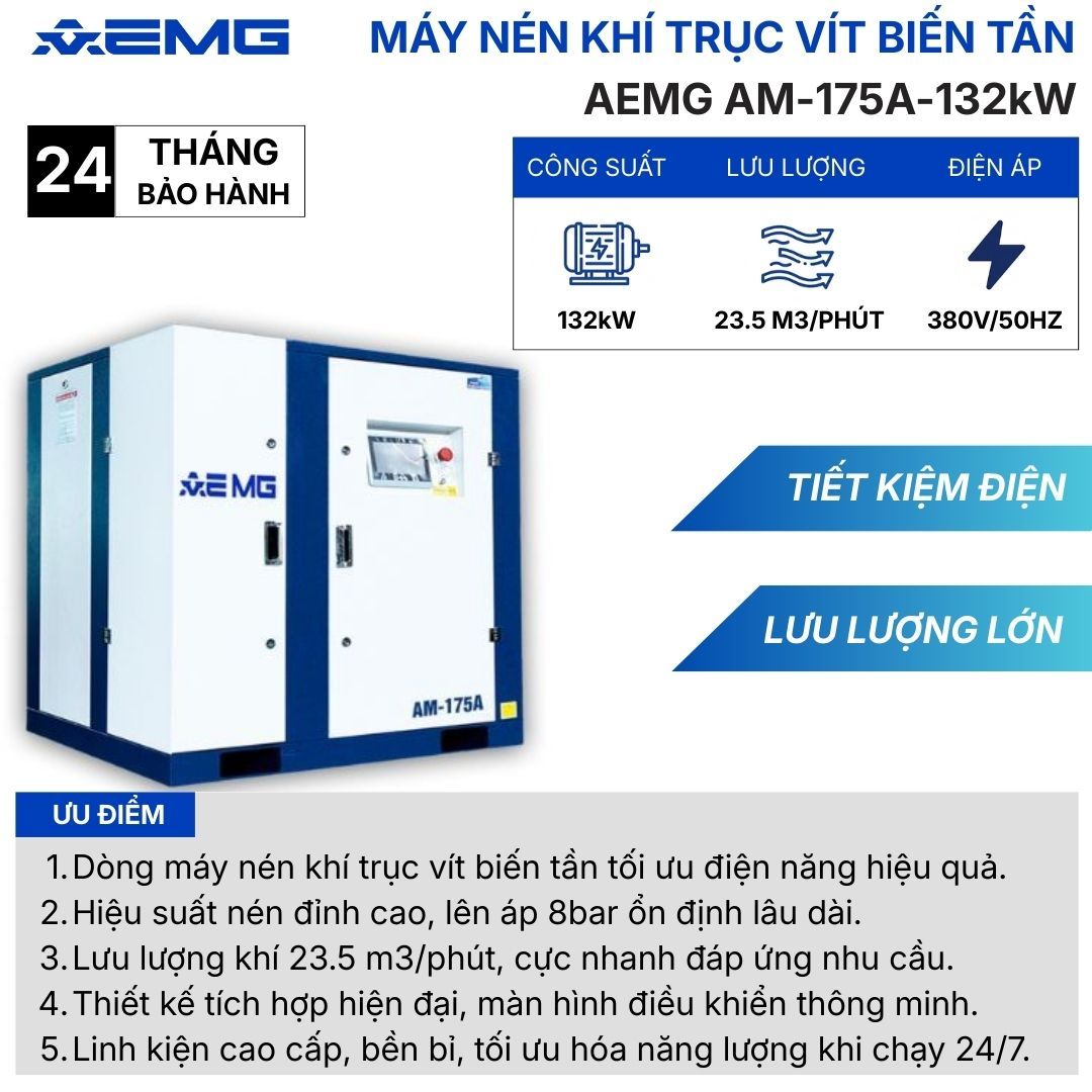 Máy nén khí trục vít biến tần AM-175A