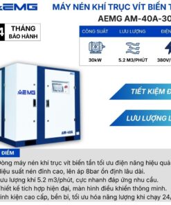 Máy nén khí trục vít biến tần- AM 40A/30KW 5 May nen khi truc vit bien tan AM 40A 1