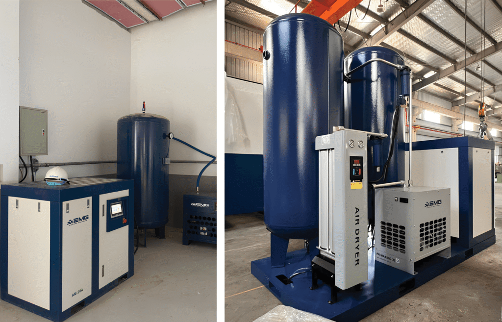 Máy nén khí ứng dụng trong ngành sơn tĩnh điện
