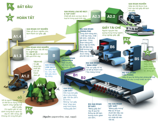 Ứng dụng máy nén khí trong ngành sản xuất giấy 2 Quy trình nhà máy sản xuất giấy