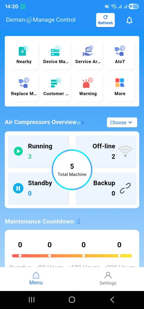Máy Nén Khí Cho Ngành Xi Măng - Bền Bỉ, Tiết Kiệm & Ổn Định 6 Hệ Thống IOT trên Máy Nén Khí AEMG Deman