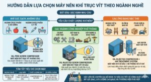 Chọn máy nén khí trục vít theo ngành nghề