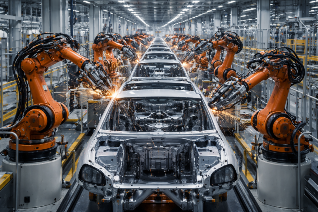 Máy Nén Khí Vận Hành Hệ Thống Robot