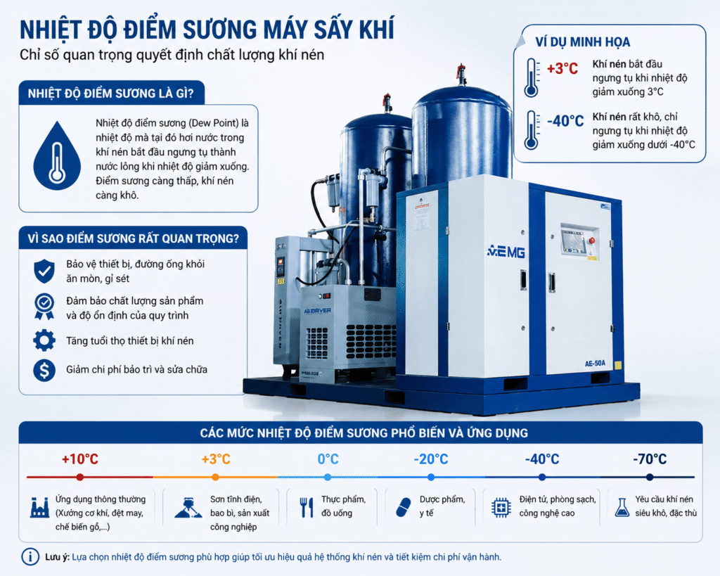 Nhiệt Độ Điểm Sương Máy Sấy Khí Rất Quan Trọng