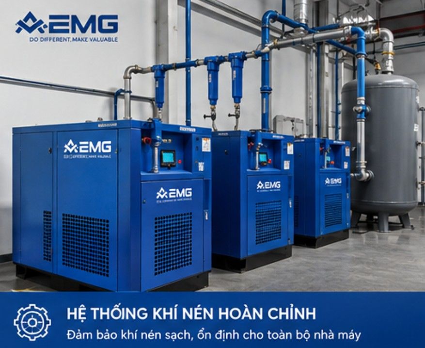 Hệ thống khí nén đảm bảo AEMG đảm bảo độ sạch khí trong ngành sản xuất điện tử