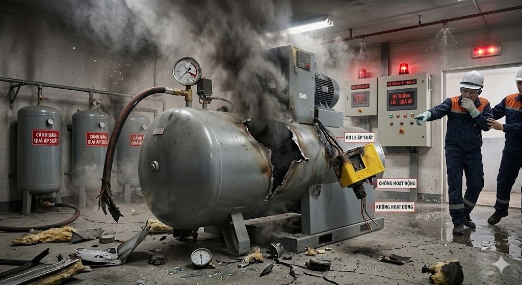 Tác hại nghiêm trọng khi rơ le máy nén khí bị lệch áp suất
