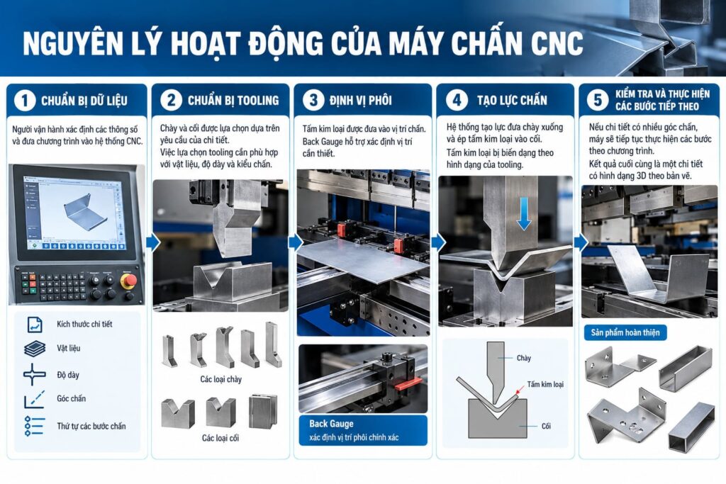 Nguyên lý hoạt động của máy chấn CNC